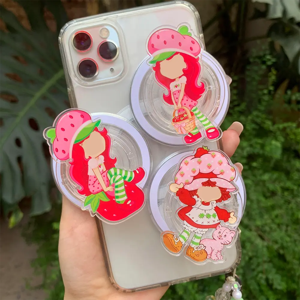 Girl love Strawberry Magsafe Phone Grip - Cute Magnetic Phone Holder