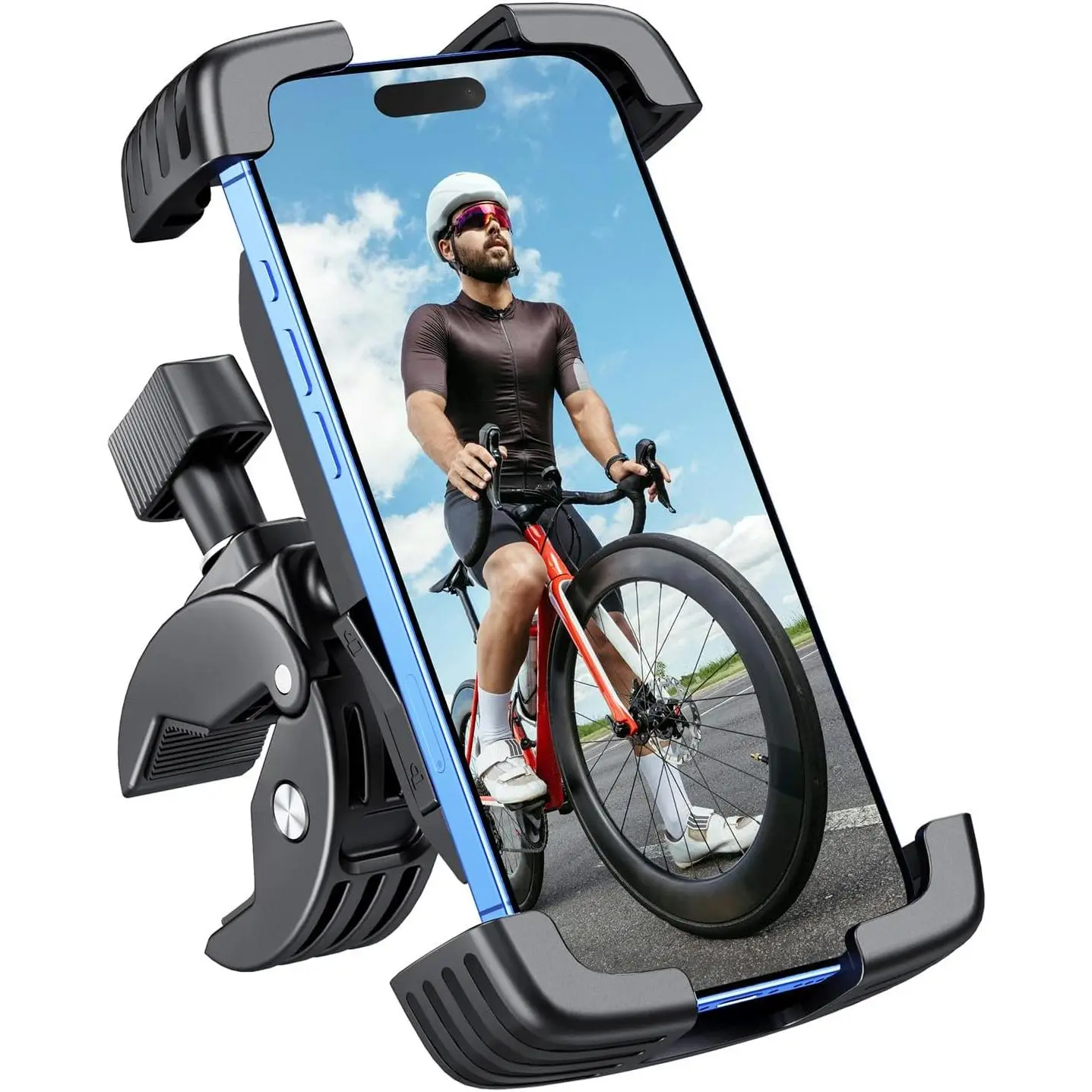 Phone Mount Holder,  Phone Mount, [Anti Vibration]  Cell Phone Holder Handlebar, Ebike Electric Scooter ATV Phone Clip for , Pro, Max, Air,  and 4.7-7" Smartphones