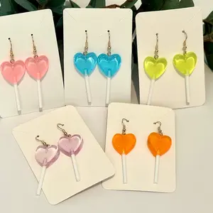 Lollipop Heart Dangle Earrings Lollipop Heart Dangle Earrings
