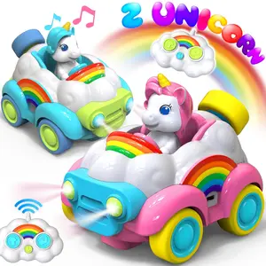 Unicorn Remote Control Cars for 2-4 Year Olds - 2 Pcs Rechargeable Toys