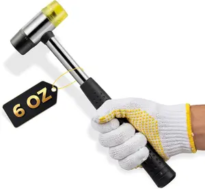 25mm Double-Faced Rubber Mallet Hammer – Soft Non-Marring Rubber Head, Lightweight & Shockproof with Non-Slip Handle, Durable Scratch-Free Tool for Jewelry, Leather, Flooring, Tile & DIY