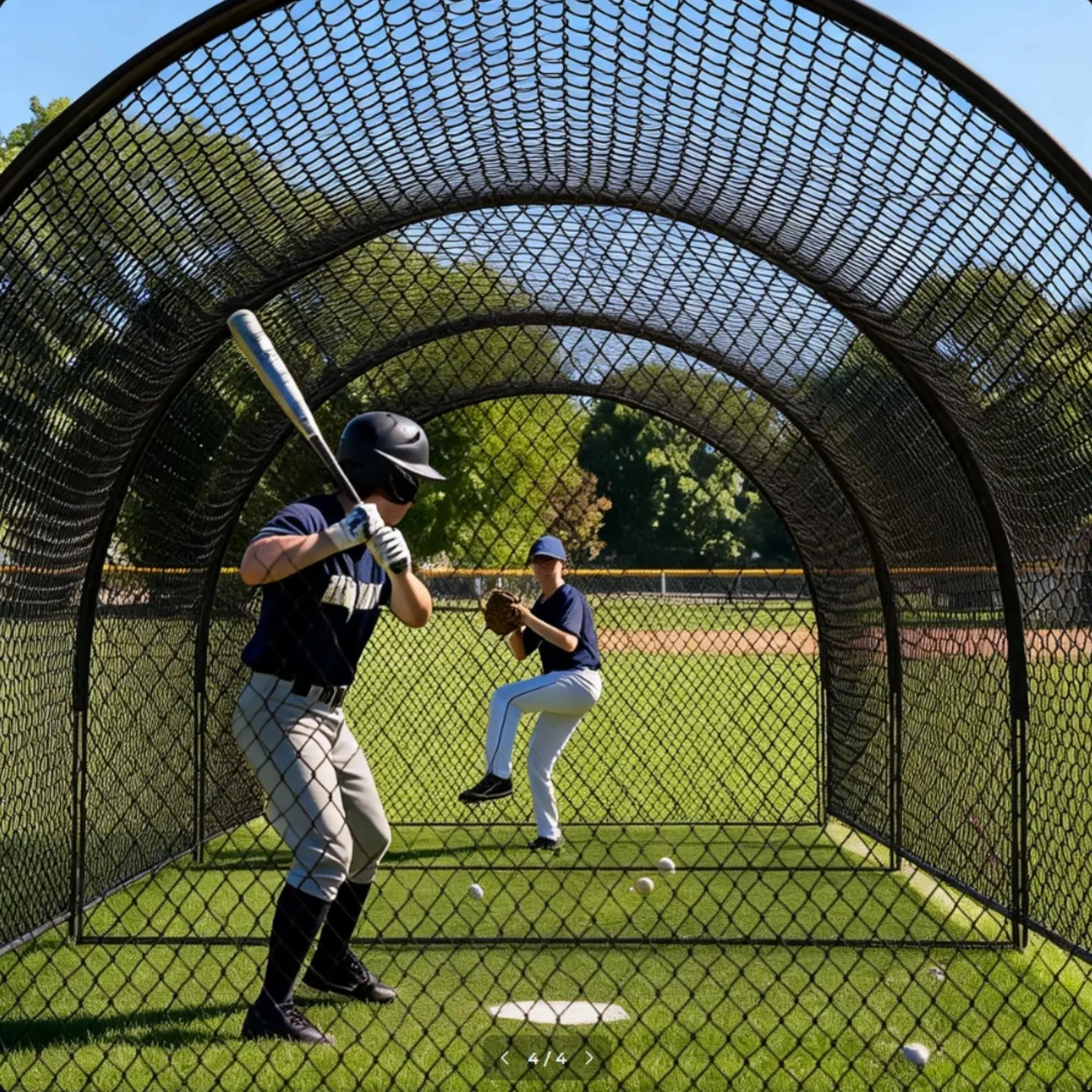 32Ft Baseball Batting Cage, Baseball Training Equipment Netting Cages, with Frame & Net – Practice Hitting, Pitching & Golf in Backyard or Field