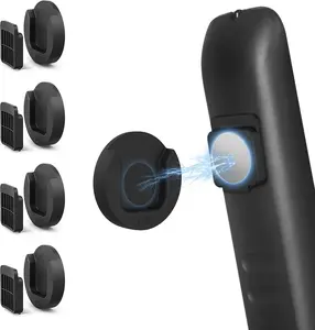 4-Pack Magnetic Remote Control Holder - Self-Adhesive Wall Mount Organizer for TV, Black"