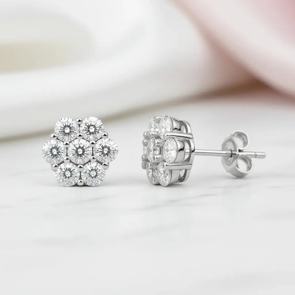 1.4 Ctw Round Cut Diamond Option Stud Earrings