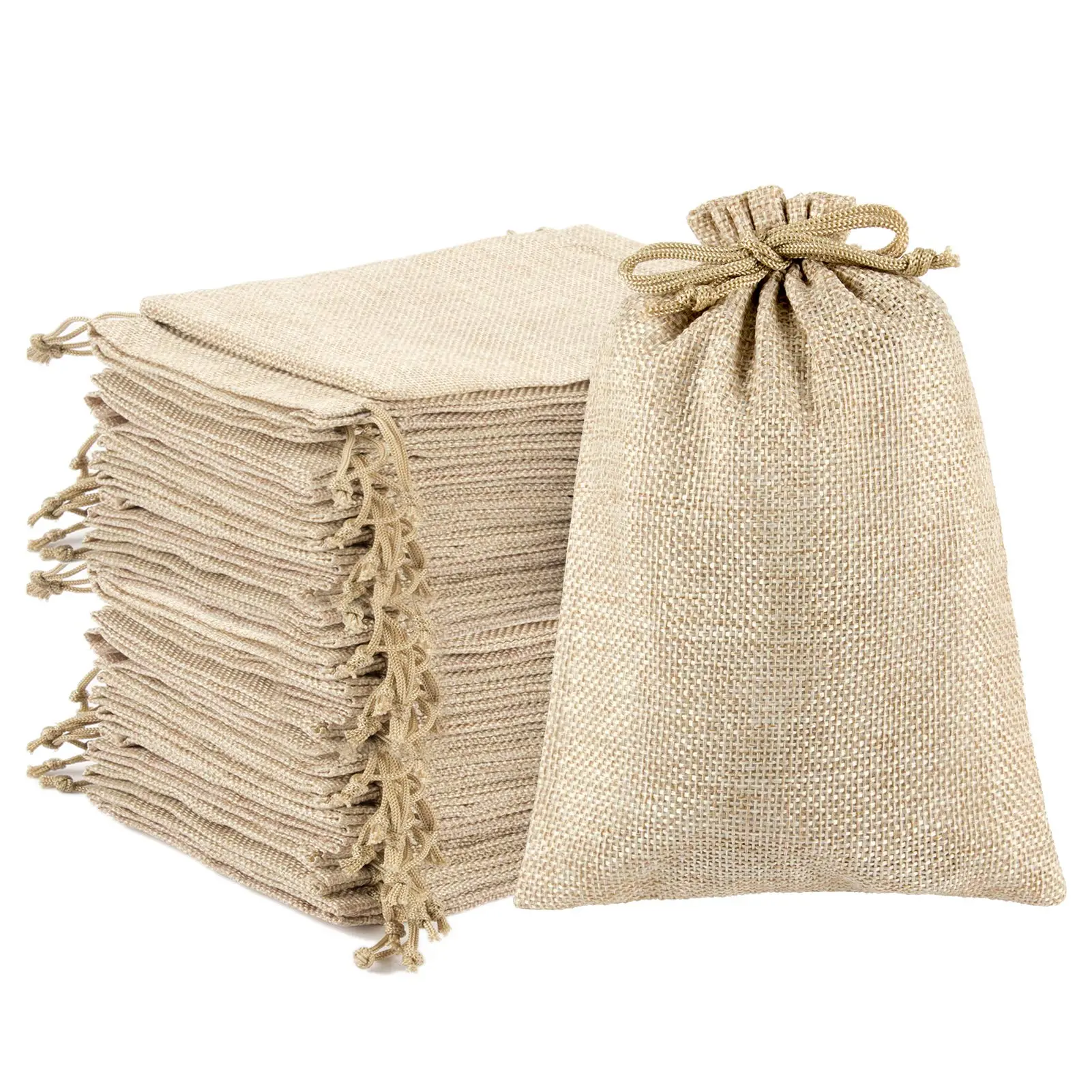 75 Pack Natural Burlap Jute Drawstring Gift Bags,Reusable Hessian Jewelry Pouches Set,Rustic Treat Favor Bag Bulk Pack for DIY Craft,Wedding,Birthday,Party Supplies,Fathersdaygift,Hand Tools Kits