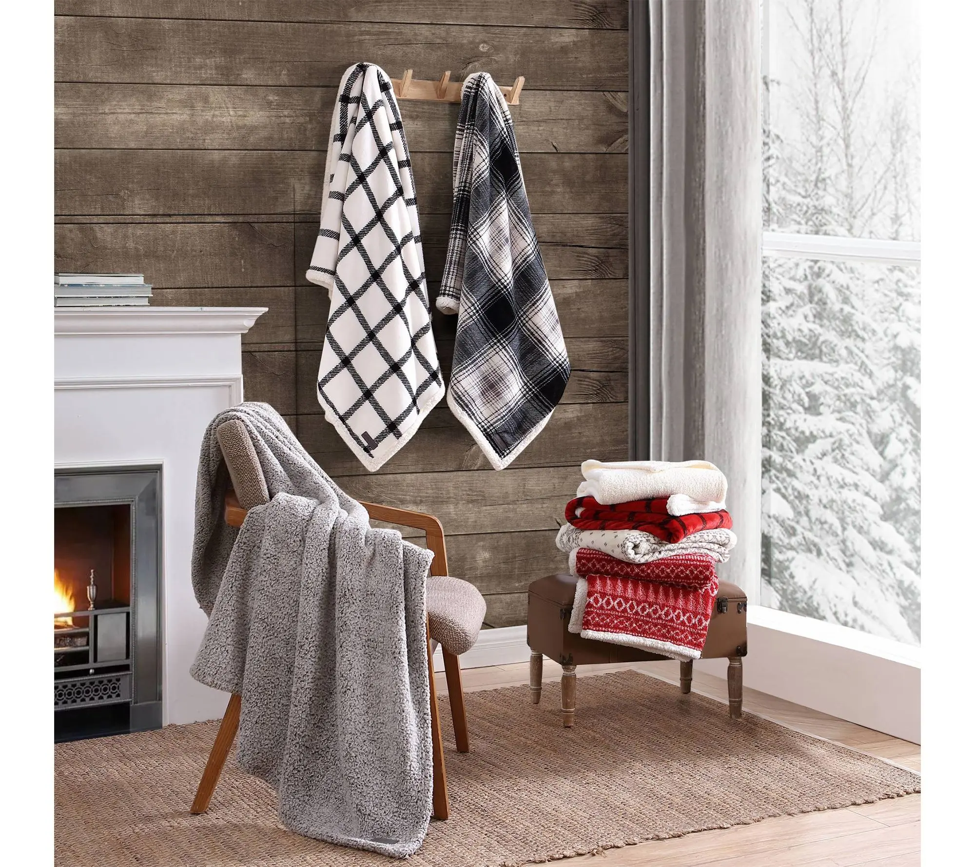 Martha Stewart Bedford Green Plush Twin Blanket