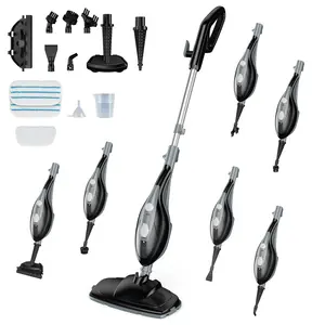 10-in-1 Steam Mop, 1550W Detachable Handheld Steam Cleaner for Floor Cleaning, 16FT Cord, 2 Washable Pads, Multi-Purpose Floor Steamer for Hardwood, Carpet, Tile, Grout, Windows