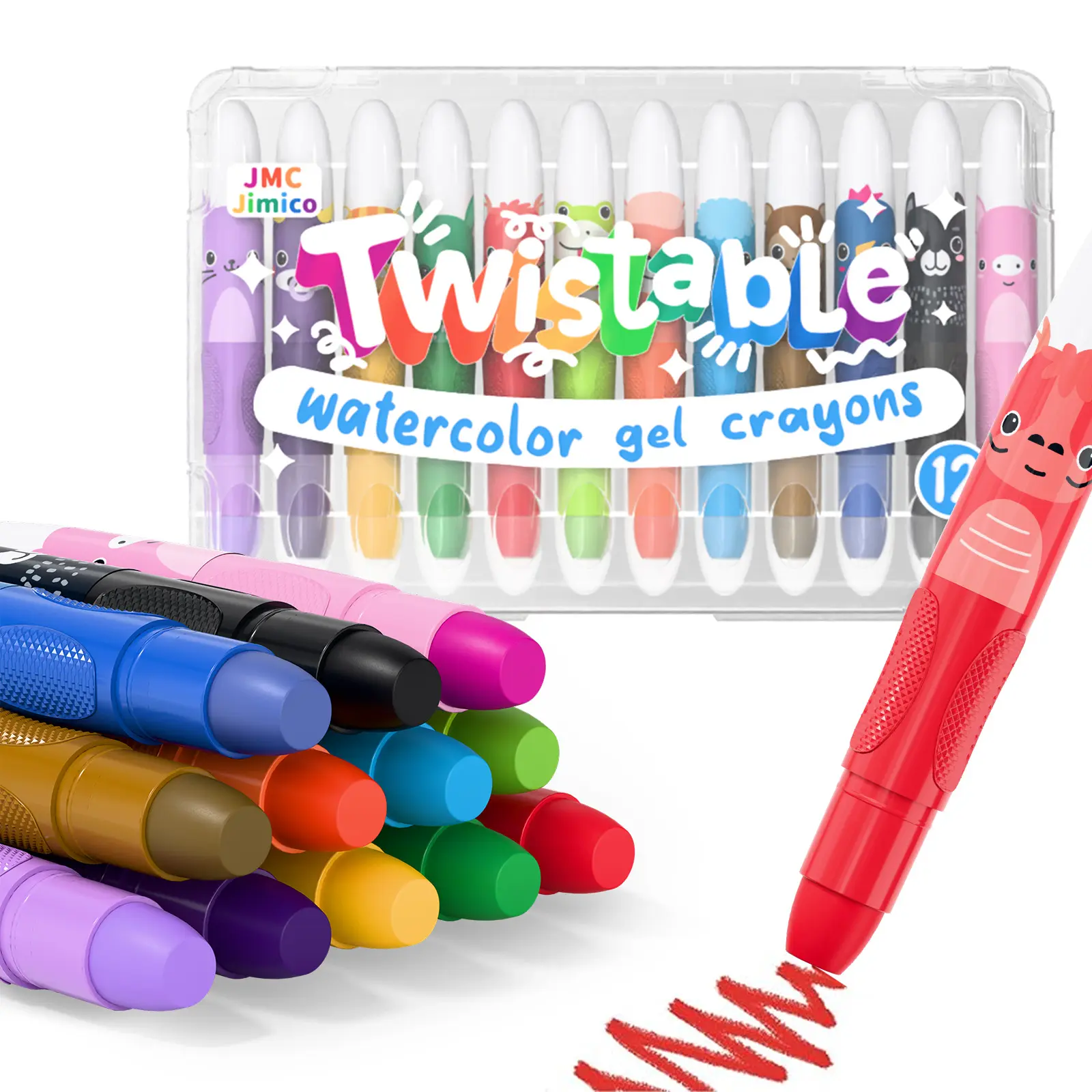 6/12Colors Washable Crayons, Twistable Crayons, Zodiac Crayons, for Toddlers/Kids, Non-Toxic Ultra-Silky, Easy-Grip School/Art Supplies, Ideal Coloring Gift for Boys/Girls, for children/beginners/artists/painting, gifts, Colorful Illustrations