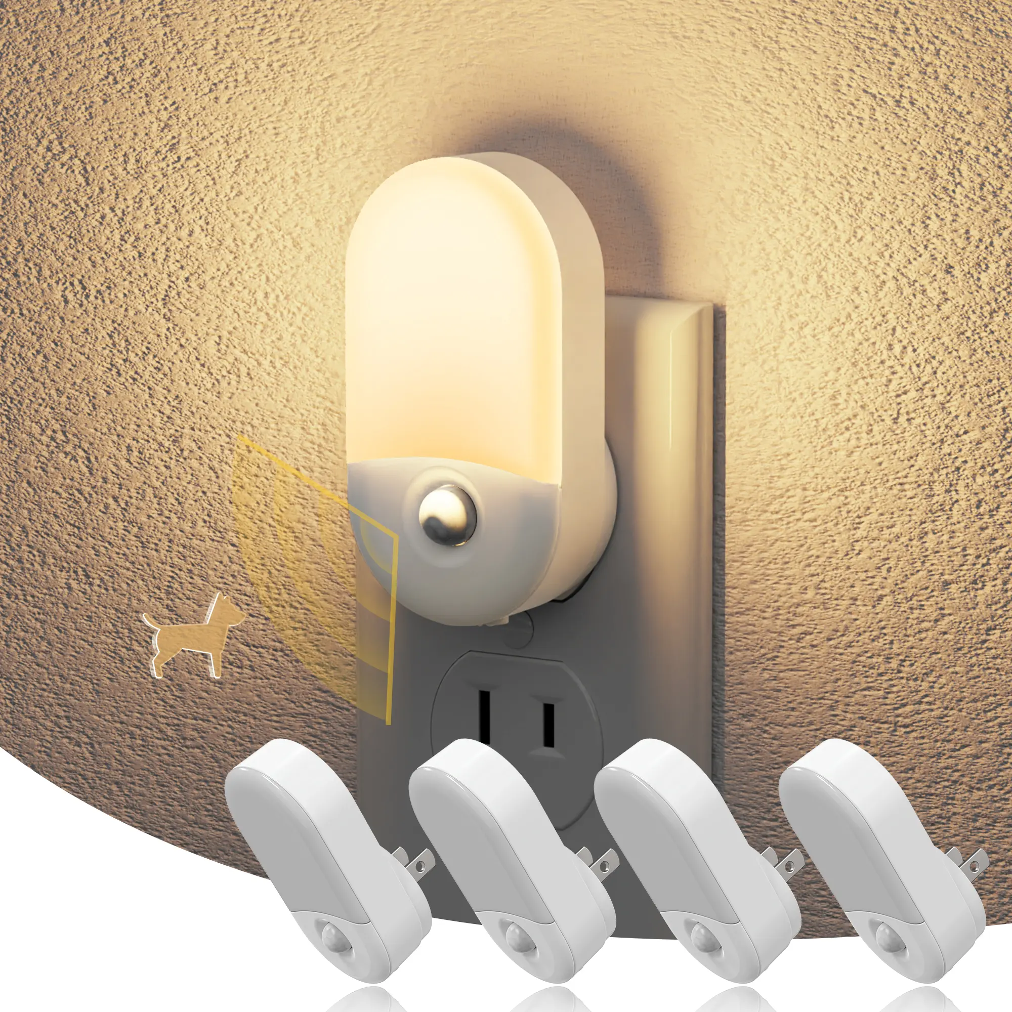 DORESSHOP 4 Packs Motion Sensor Night Lights, Lamp with Motion Sensor, Motion Sensor Baby Lights for Bedroom,  Led Living Room Decor, Led Lights for Bedroom TikTokShopBlackFriday Led Corner Lamp Usb Power Lamp