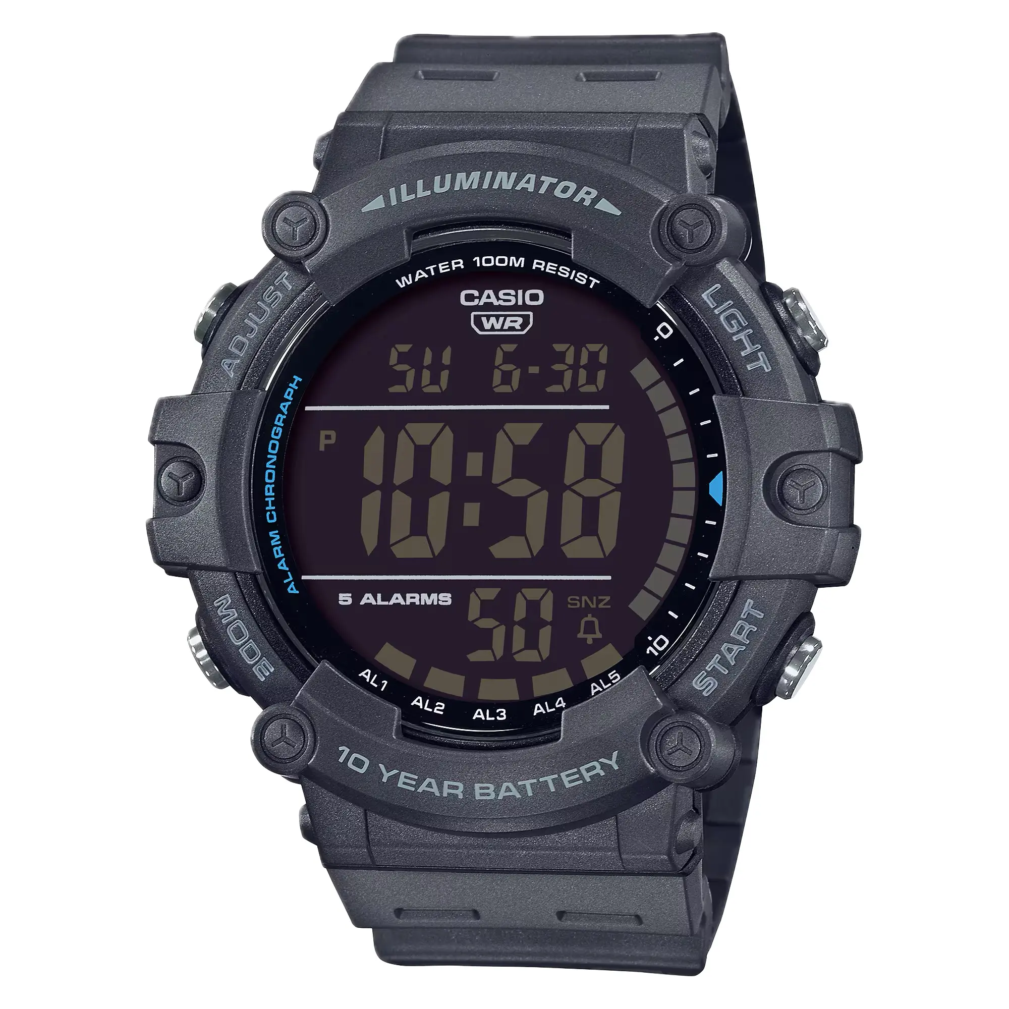Casio Men’s Dark Gray Digital Watch with Black Dial - AE-1500WH-8BV