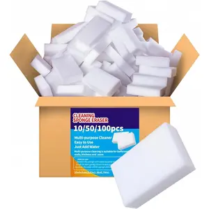 Melamine Sponge,100 Pack Magic Sponges Eraser Foam Cleaning Pads,Multi-Functional Household Cleaning Kitchen Dish Sponge for Furniture,Bathroom,Bathtub, Sink,Floor, Baseboard, Wall Cleaner
