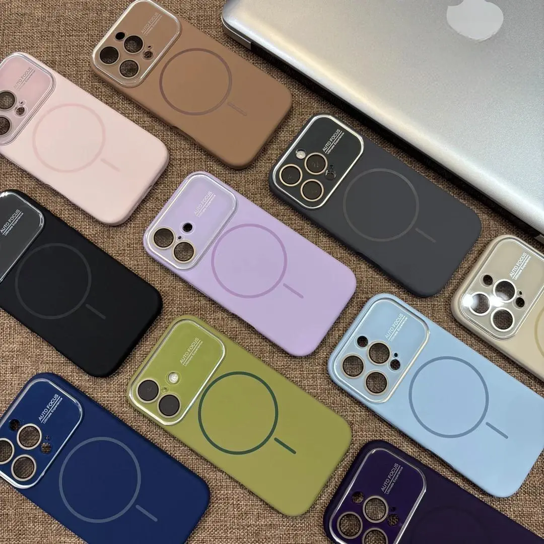 Magnetic Phone Case for iPhone 17/16/15/14/13 Series, MagSafe Compatible Solid Color Protective Back Cover --3994