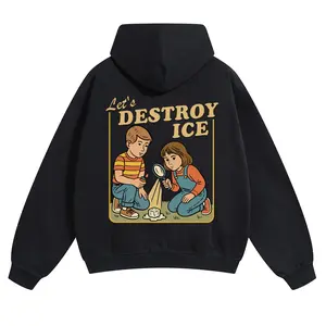 Unisex Destroy ICE Hoodie – Satirical Political Graphic Streetwear