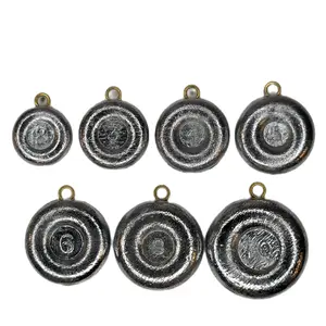 River Coin Sinkers - 10 Pack, Sizes 2oz-5oz, Brass Eyelet, Ideal for Rivers and Streams