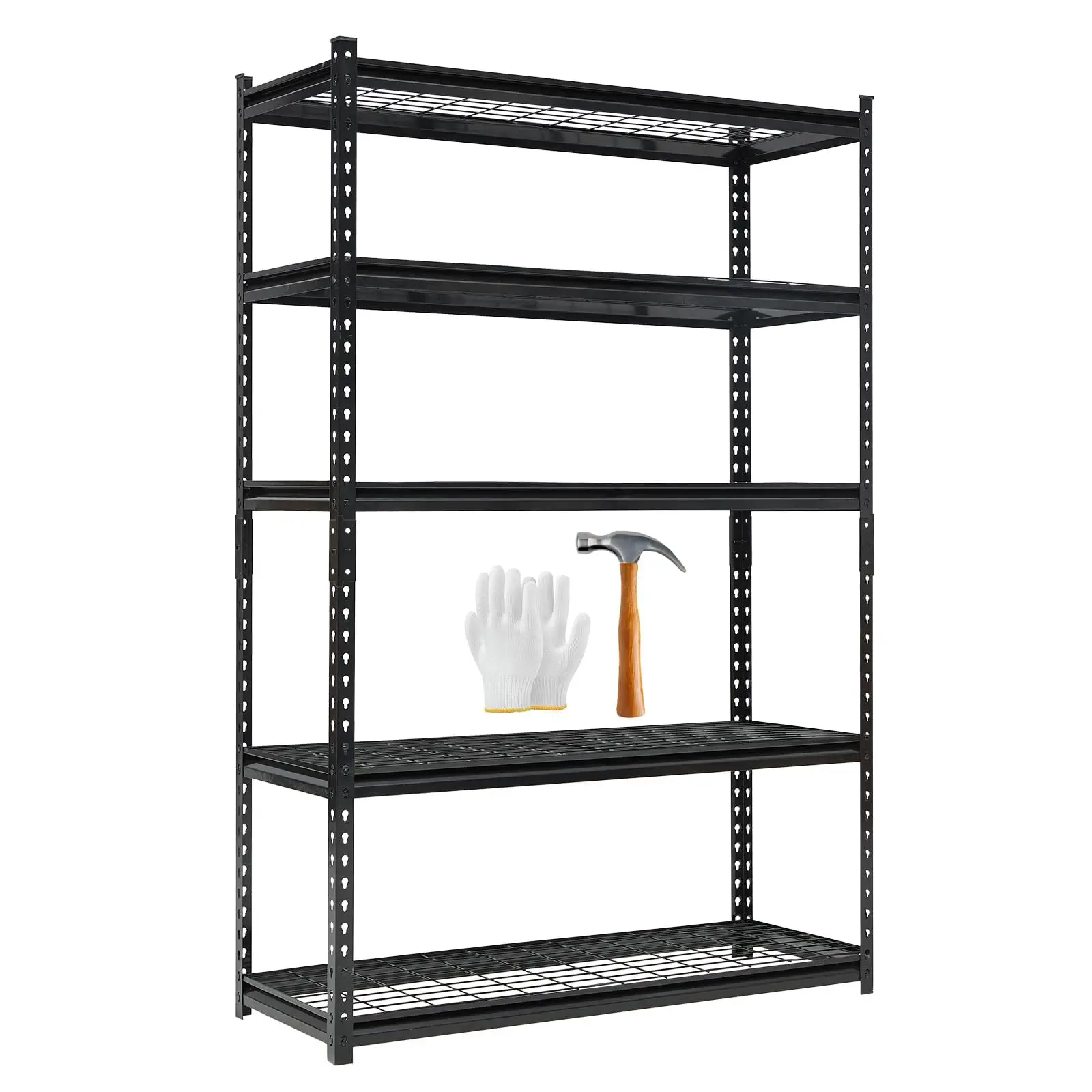 Garvee 5-Tier Heavy Duty Metal Shelving, 73"H x 48"W x 18"D, 2200 LBS Capacity Adjustable Storage Rack,  Industrial Shelves for Garage, Warehouse, Basement & Workshop