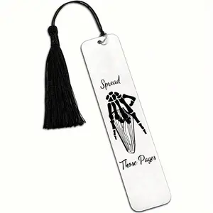 Stainless Steel Bookmark with Skull Hand Fringe Design, Fun Reading Gift for Book Lovers, Office Stationery Supplies, Book Accessories