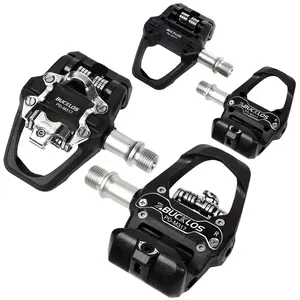 BUCKLOS Delta Look Clip Pedals - 9/16" Adjustable SPD Dual System, Nylon Body, Sealed Bearings, Universal Fit Replacement for Indoor/Outdoor Road Bikes, High Durability