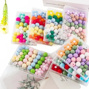 Silicone Bead Kit, 58pcs/box DIY Jewelry Making Kit, DIY Beading Supplies for Bracelet & Necklace Making, Jewelry Making Accessories