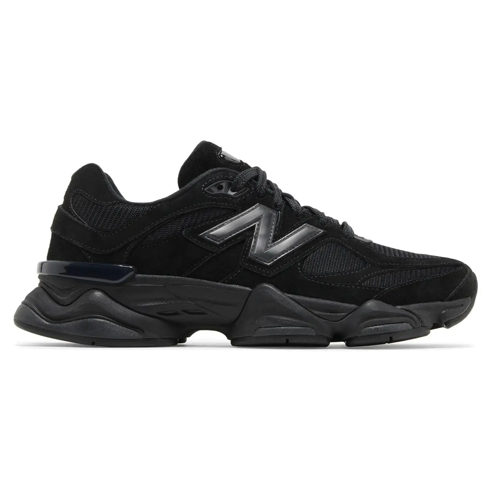 NEW BALANCE 9060s Men's "Black Cat" Triple Black Suede & Mesh Running & Training Shoes - Low Top Casual Trainers, Athletic Casual Footwear, Casual Commuter Shoes