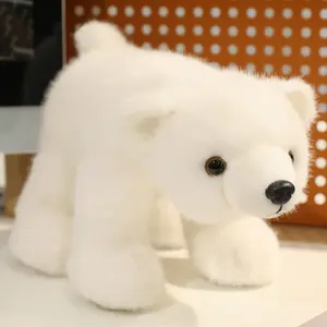 Lifelike Super Soft Polar Bear Stuffed Animal Plush, Cute Kawaii Plush Toy with Scarf, Unisex Gift for Kids & Children