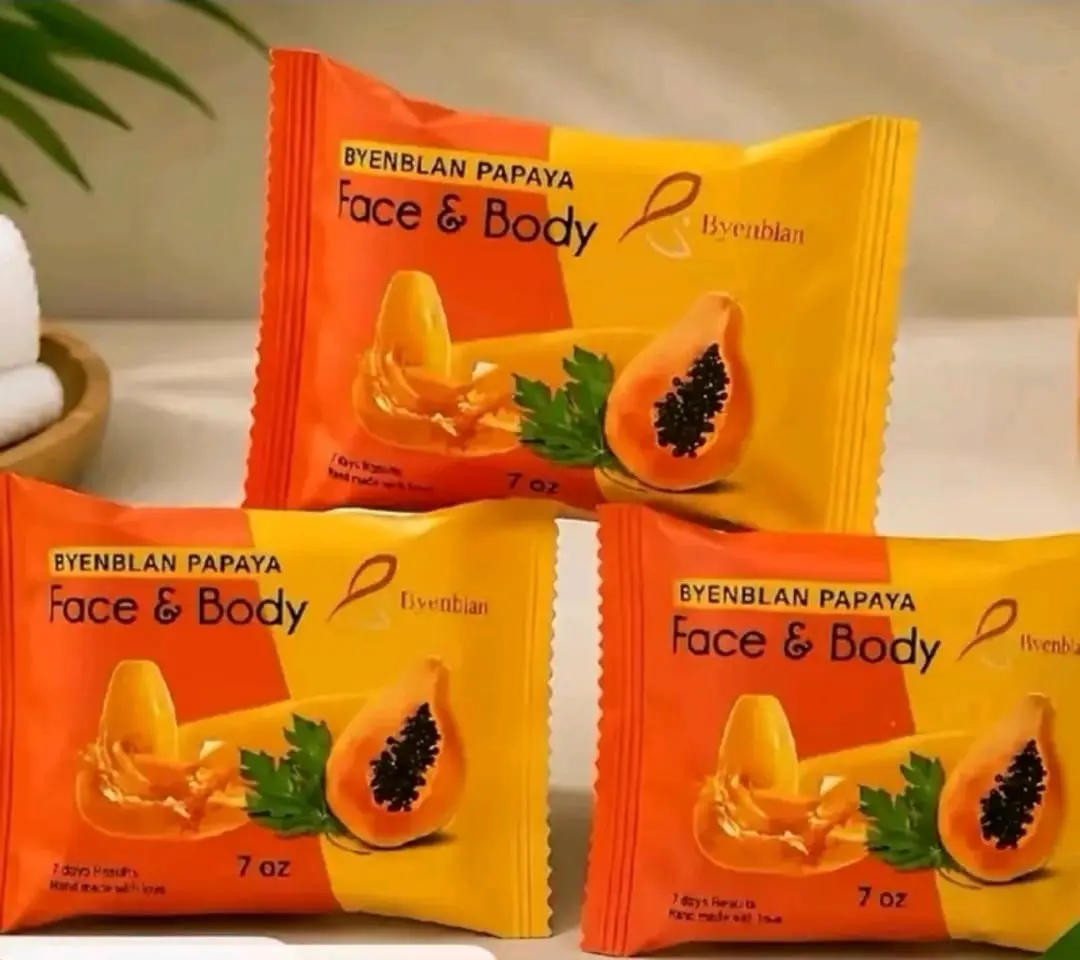 3 pcs Papaya Soap Bars \Daily Glow & Gentle Facial Cleanse