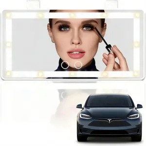 Valentine's Day Gift for Her: 60-LED Car Makeup Mirror with 3 Light Modes Rechargeable & Touch Dimmer Perfect for Wife or Girlfriend sun visor makeup mirror travel Compact Magnification Mirror, Ultra Thin, Bright Leds, Beauty Products, Bright Lighting