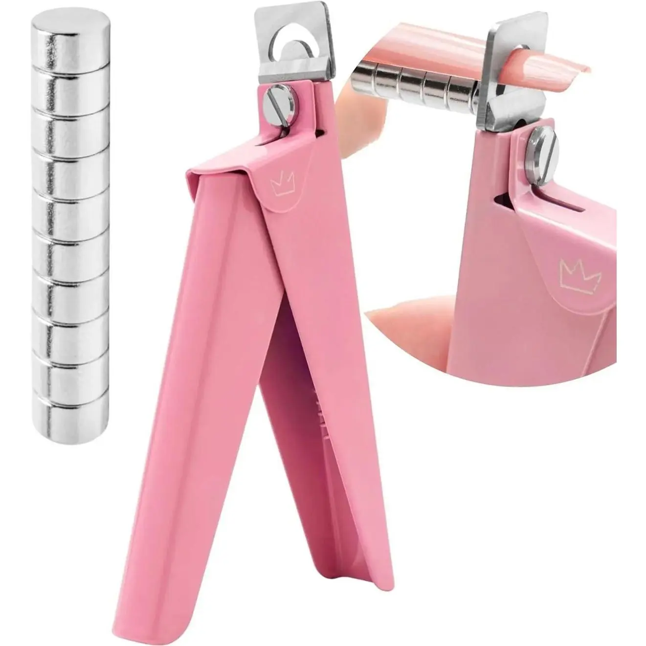 Acrylic False Nail Clippers with Magnets,Nail Cutters for Nail Tips,Nail Tip Cutter with Length Measurement, Acrylic Nail Cutter with Sizer Magnets, Manicure Tool for Salon Home Nail Art.