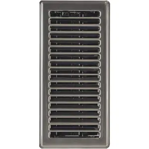 Floor Register 4" x 10" - Contemporary Steel Vent Cover for  - Heavy Duty Modern Metal Design with Scratch Resistant Finish - Smooth Glide Damper (1, Brushed Nickel)