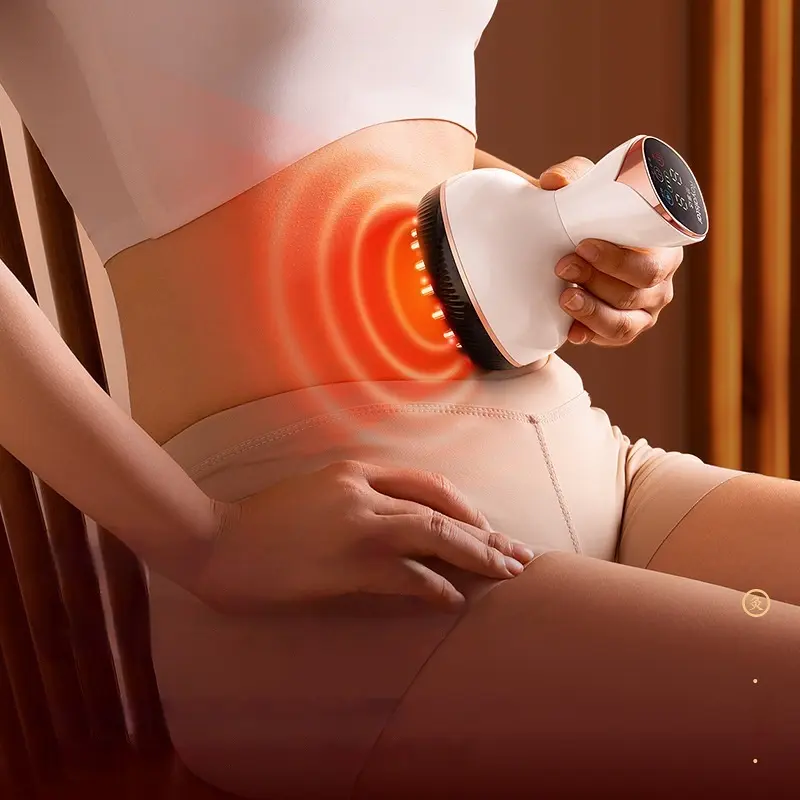 Handheld Vibratory Massager with Red Light Warmth & Vibration Therapy, 4 Modes, 12 Adjustable Intensities, Portable Muscle Relax Device for Shoulder, Back, Waist#SummerWins #MassageRelax Massagemachine Massagetool