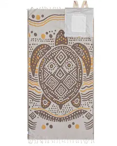 2 in 1 Convertible Towel and Backpack for Travel Swimming Beach Quick Dry Lightweight Portable Turtle Design