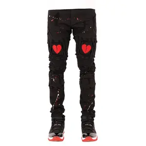 Broken Heart Jeans - Black Red