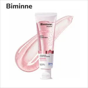 Biminne Whitening Niacinamide Toothpaste Freshens Breath & Fights Plaque Suitable for all ages Enamel Health Fluoride Free Strawberry flavor 4.2oz