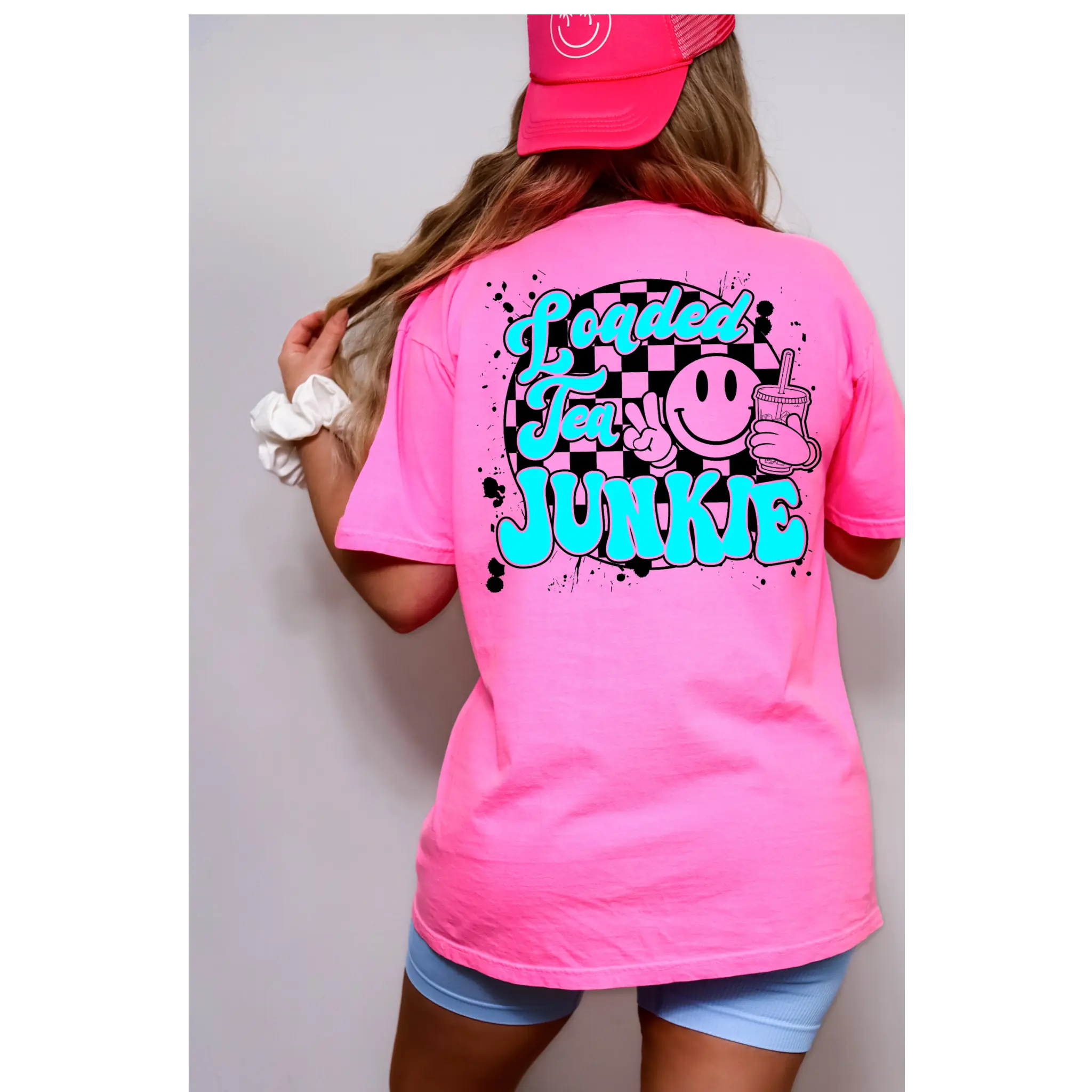 Loaded Tea Junkie Teal Tshirt Casual Comfort