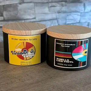 Vintage vinyl candle