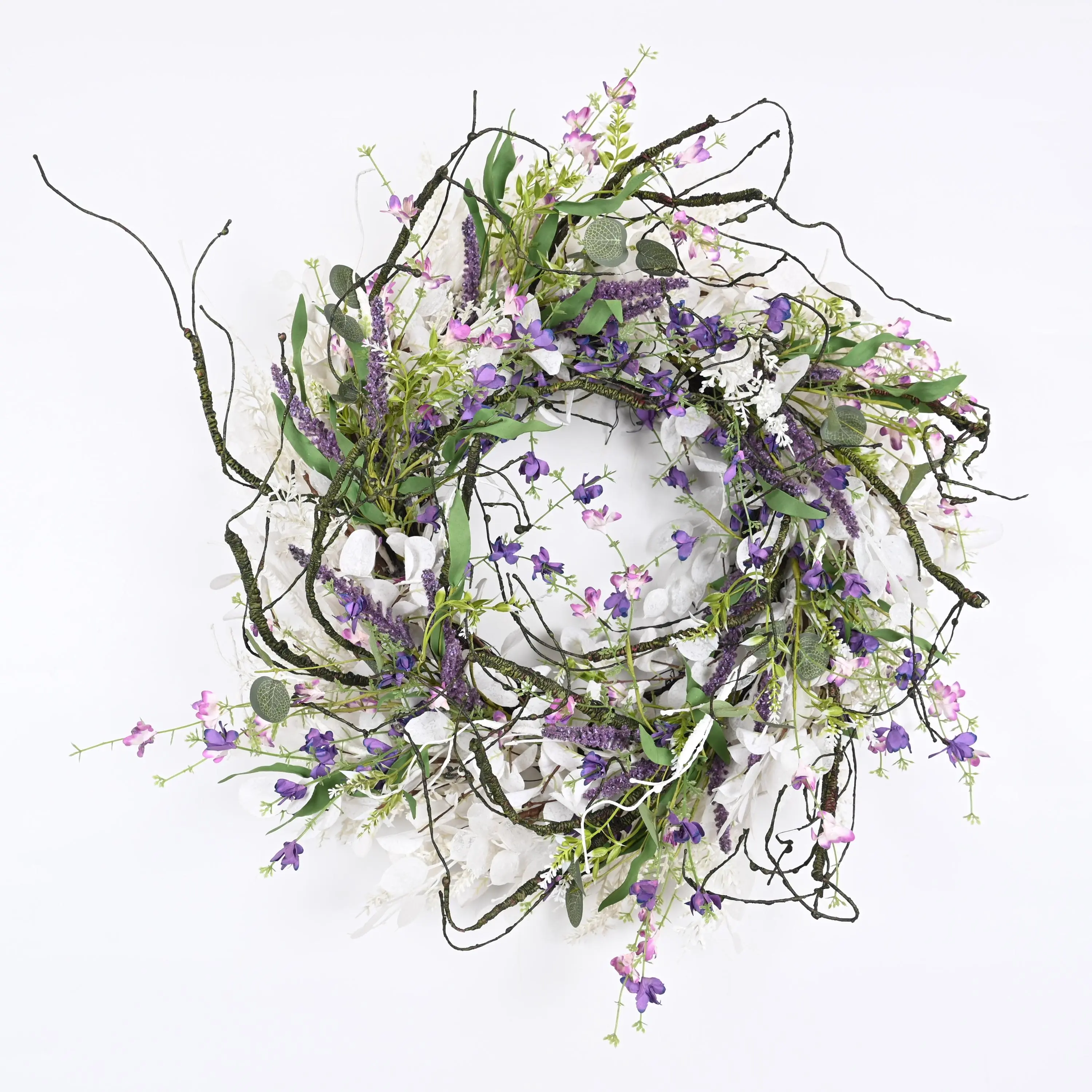 Elegant Wildflower & Lavender Wreath – 24-26 Inch Rustic Floral Door Decor