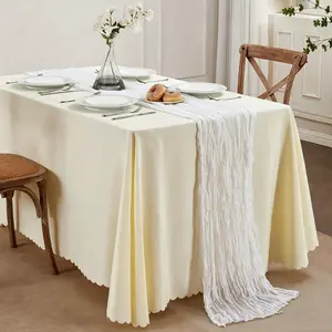 Boho Style Lace Table Runner, Wedding Party Decor, Baby Shower Long Table Decoration, Rustic Farmhouse Theme, Elegant Event Accessory