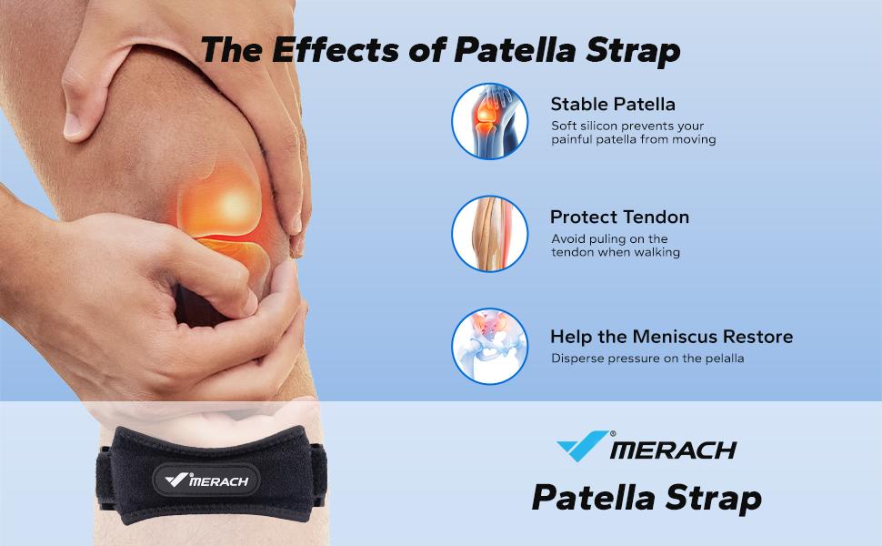 MERACH Adjustable Patellar Brace, Patella Belt, Sports Knee Sleeve - Pain Relief, Tendon Stabilization for Jumper's Knee, Tendinitis - Multi-Sport Use Ideal for Basketball, Running Summervibes MERACH Adjustable Patellar Brace, Patella Belt, Sports Knee Sleeve - Pain Relief, Tendon Stabilization for Jumper's Knee, Tendinitis - Multi-Sport Use Ideal for Basketball, Running Summervibes