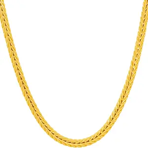 LIFETIME JEWELRY Franco Chain Necklace for Women and Men 24k Real Gold Plated (2mm and 3.5mm) (16 inches, 3,5mm)