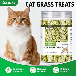 Doxiai-Cat Grass Treats - Natural Chicken Flavor, Healthy Cat Training Biscuits with Catnip, Supports Dental Health & Hairball Control, Soothing Chew Snacks