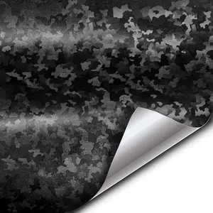 + Black Stealth Small Patternless Camouflage Vinyl Wrap Roll (1ft x 5ft)