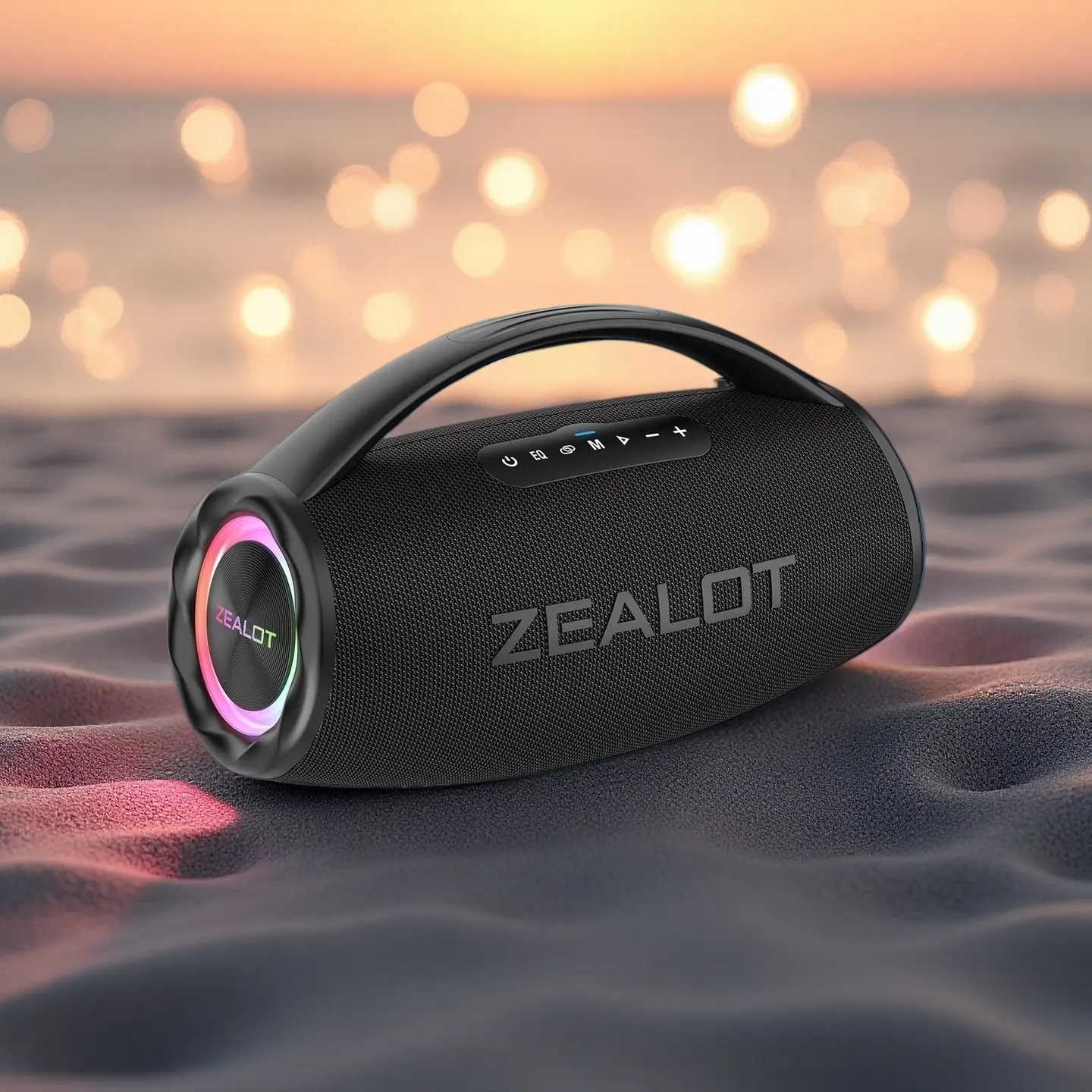 ZEALOT S97 Compact Portable Bluetooth Speaker (120W), HiFi Audio Devices with Deep Bass, 16000mAh Battery for Long Playtime, IPX6 Waterproof, RGB LED Lights, TWS Pairing, Charging Compatibility tiktokshopbacktoschool