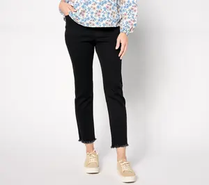 Denim & Co. Easy Stretch Petite Straight Leg Crop Jean