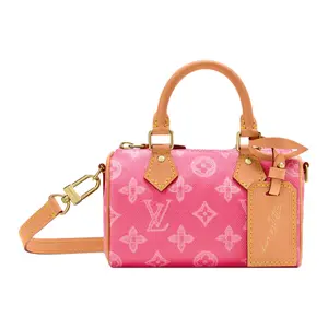 Louis Vuitton Nano Speedy Handbag for Women – Monogram Canvas, Linen, Crossbody, Shoulder, Top Handle, Pink