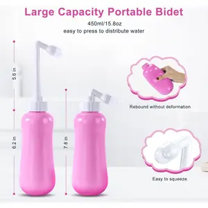 ‌Travel Bidet - Portable Handheld Personal Bidet for Toilet, Large Capacity & Pink