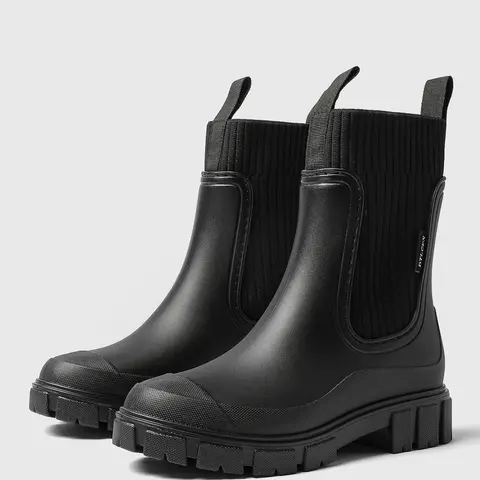 Women's Solid Color Waterproof Rain Boots, Women Shoes, 2024 New Style Fashionable Round Toe Boots for Outdoor Wear, Non-slip Rain Boots for Women & Girls #GLOBAL PICKS