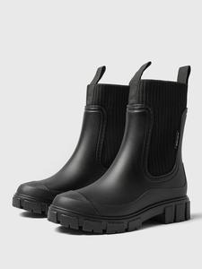 women's walking shoes, solid color waterproof rain boots, elegant boots, ankle boot, 2025 new style fashionable round toe work boots for outdoor wear, non-slip white rain boots for women & girls, footwear