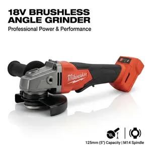 Milwaukee 125mm Brushless Grinder for DIY Projects m14 spindle