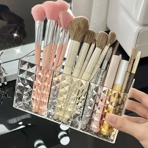 Brush storage box, makeup brush holder, multi-level makeup brush display stand, makeup supplies storage cabinet, bathroom decoration item, makeup storage box, Clear storage box, Makeup Organizer Box, Beauty Supplies Organizer, Cosmetics Organizer Storage