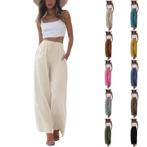 Tanming Viral 2026 Palazzo Pants for Women - Beach to Street Wide Leg + Pockets | Lightweight Summer Trousers Maxi Style Womenswear Chic Comfy Basic Minimalist Bottom