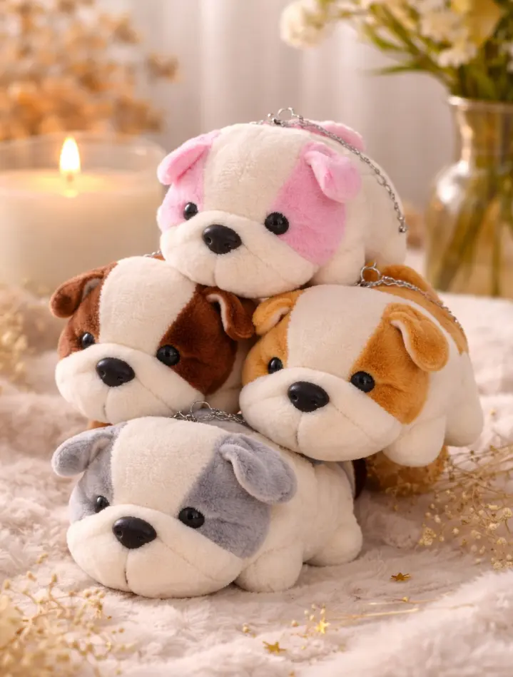 Cuddlyz Puppy Key Chains, Soft Cute Cuddly Stuffed Keychain, Perfect for Dog Lovers